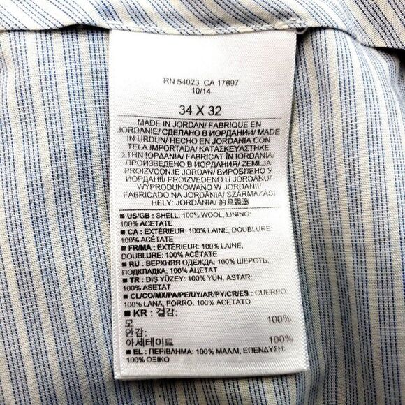 Banana Republic Wool Tailored Slim Fit Basket Weave Dress Pants 36/32 Gray Mid R - Picture 5 of 6